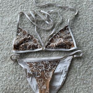 Beach Bunny White Lace Bikini Set — L Top / M Bottom
